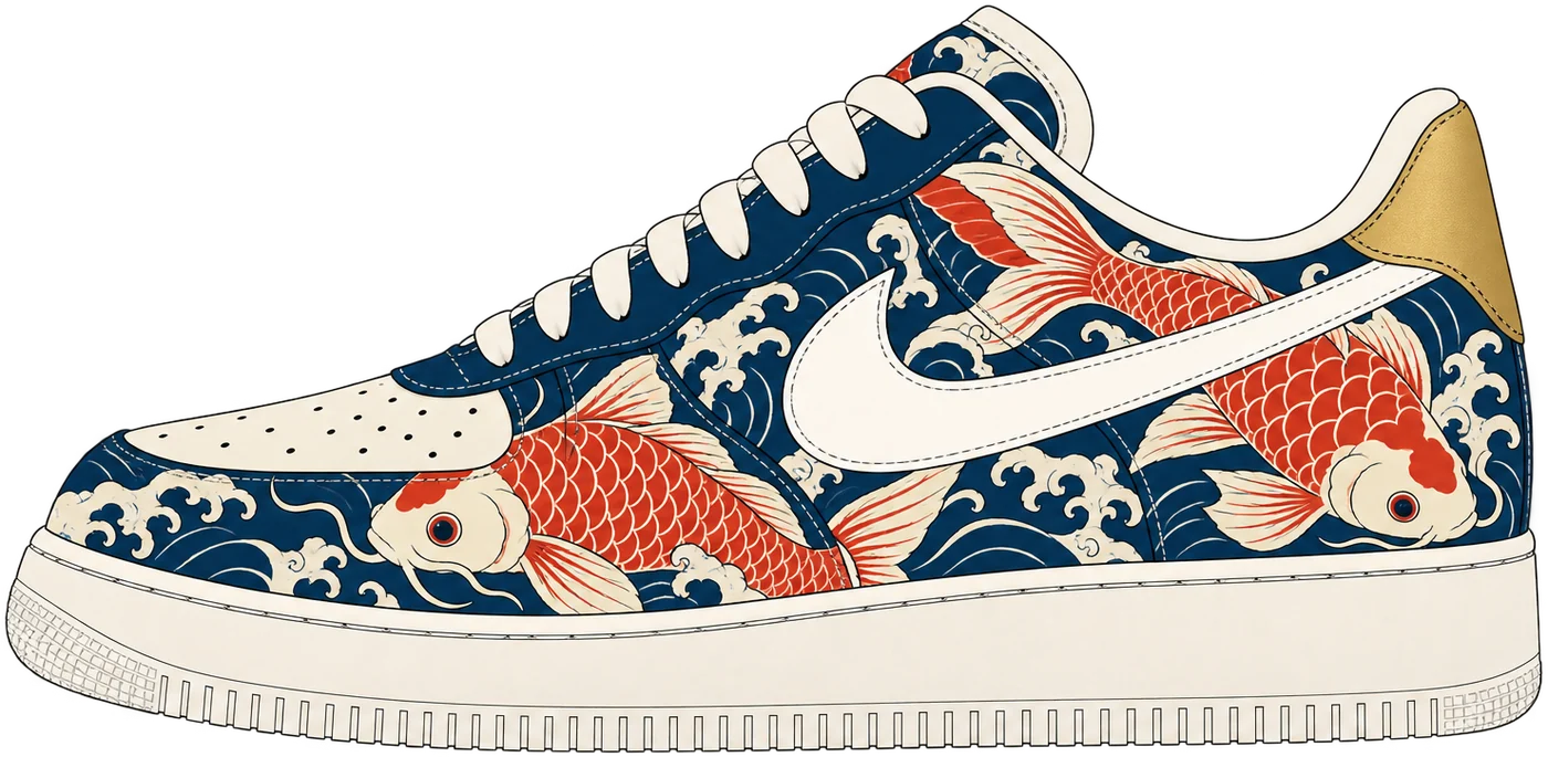 The AI design laid on the Air Force 1 panels