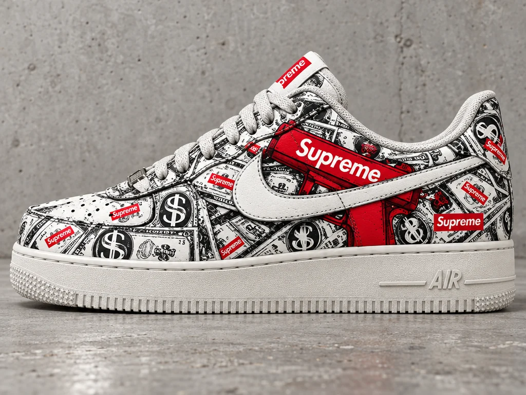 Black and red dollar-bill all-over print